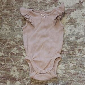 H&M Kids Bodysuit with Ruffled Sleeves in Soft Brown